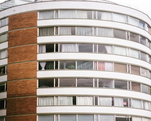 Modern office building facade in Bogota, Colombia